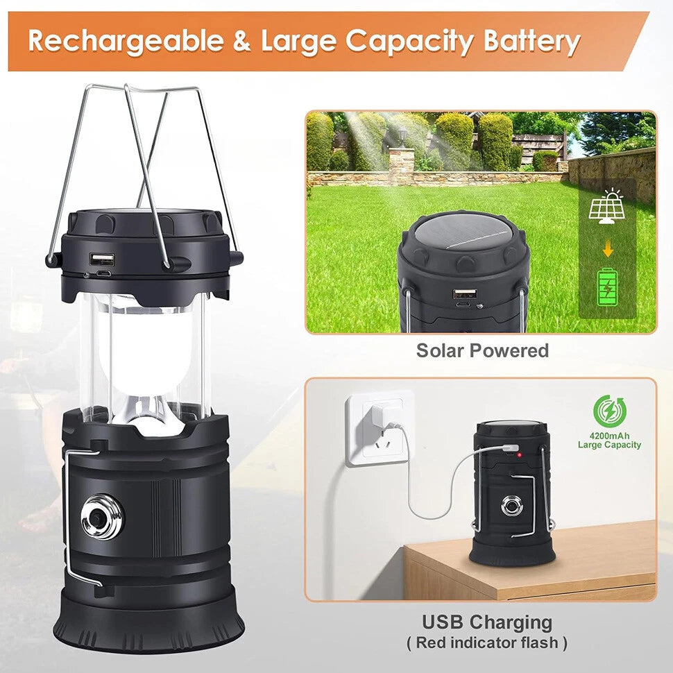 Powerful LED Rechargeable Solar Outdoor Camping Lantern Light image 2
