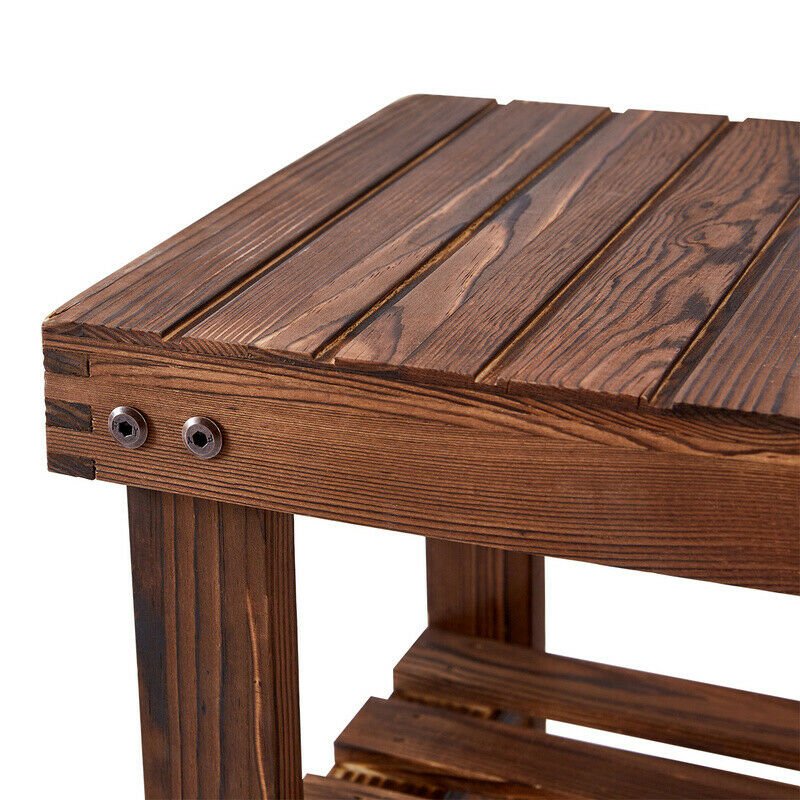 Large Spacious Entryway Shoe Organizer Storage Bench Rack image 2