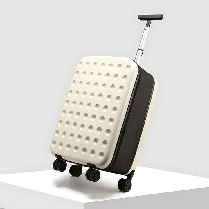 360° Foldable Travel Suitcases with Wheels - Ivory White image