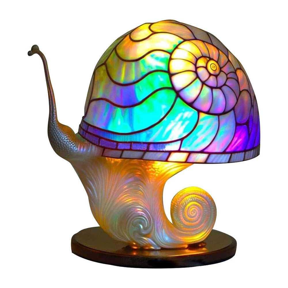 Stained Glass Plant Series Table Lamp - Colorful Snail image