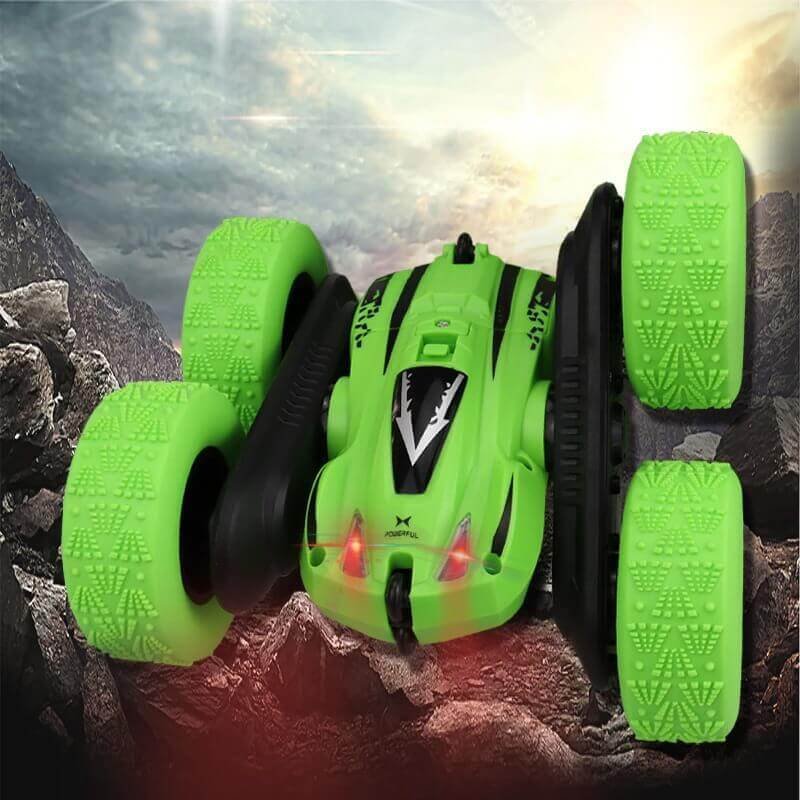 2.4G RC Car Radio Remote Control Stunt Car - Green image