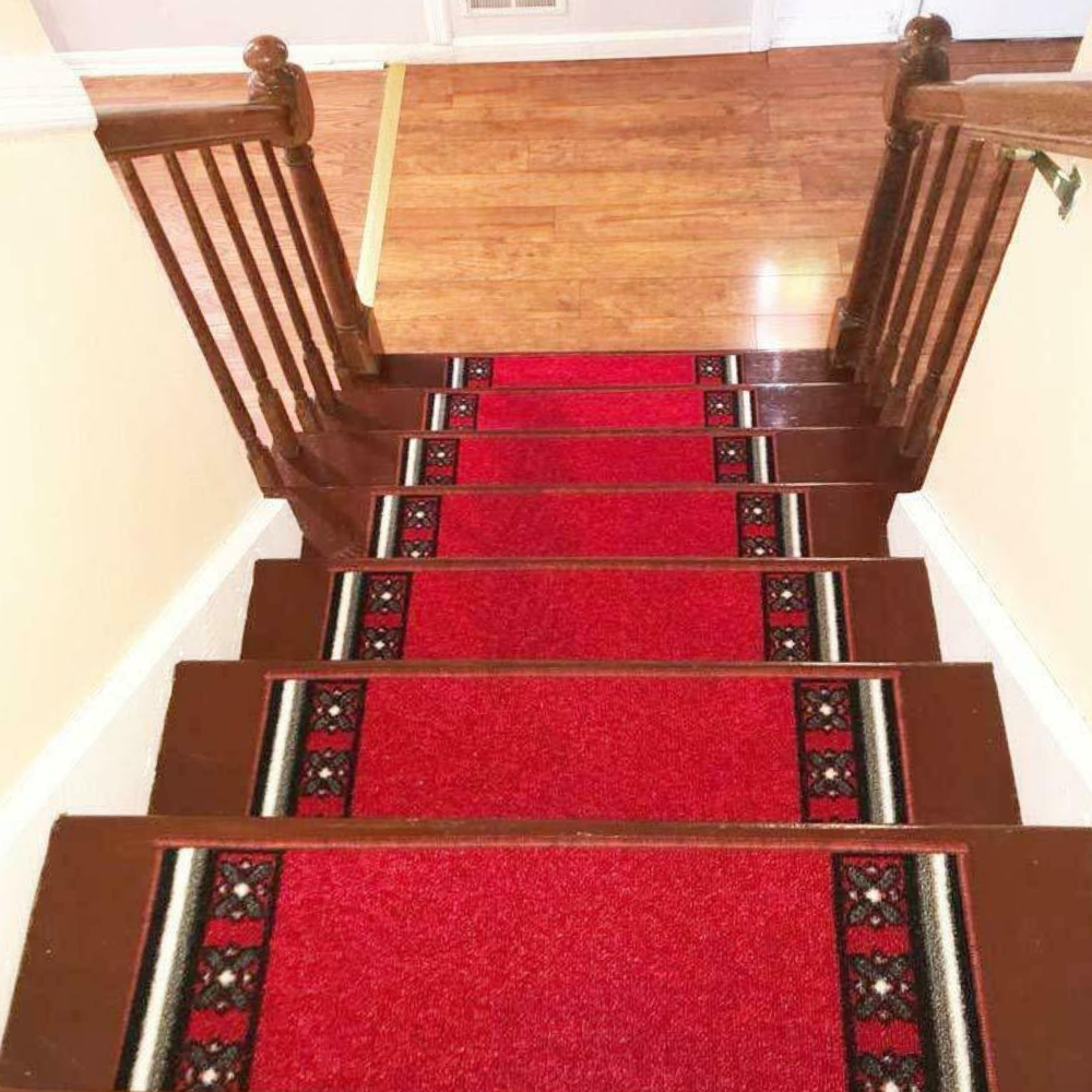 Modern Non Slip Carpeted Rug Stair Treads image 1
