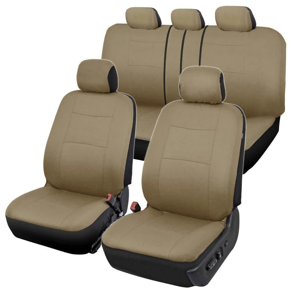 Luxury Universal Cool Car / SUV Seat Protector Cover Set - Beige image