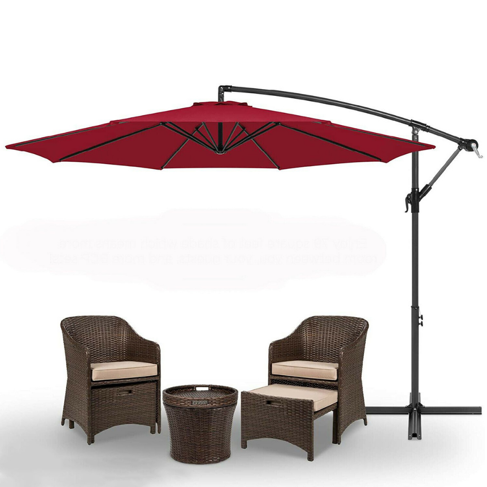 Large Outdoor Patio Cantilever Offset Patio Umbrella 10 ft image 0
