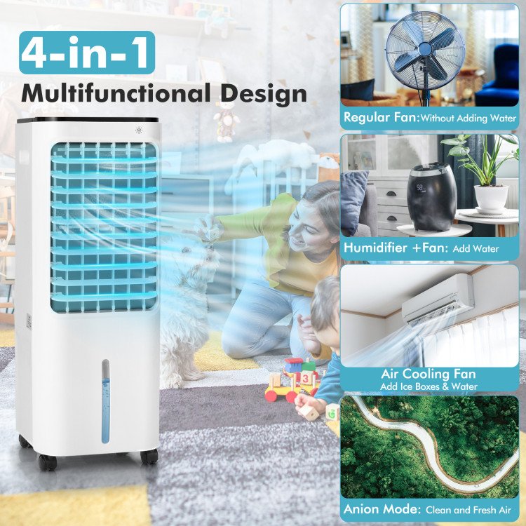 4-in-1 Evaporative Air Cooler with 12L Water Tank and 4 Ice Boxes image 7