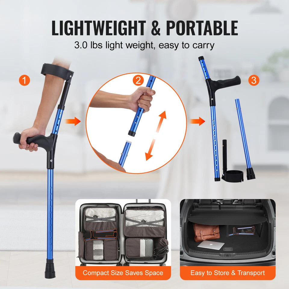 Lightweight Ergonomic Adjustable Forearm Crutches image 3