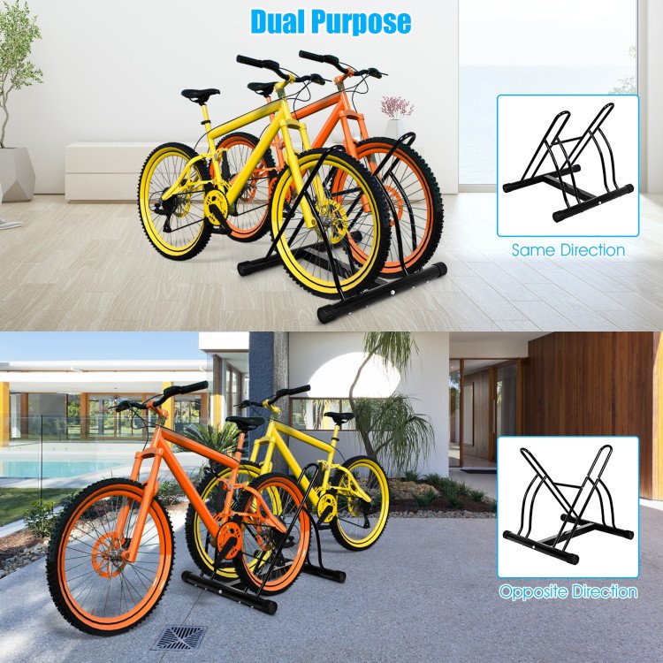 Bike Stand Cycling Rack Floor Storage Organizer for 2-Bicycle image 9