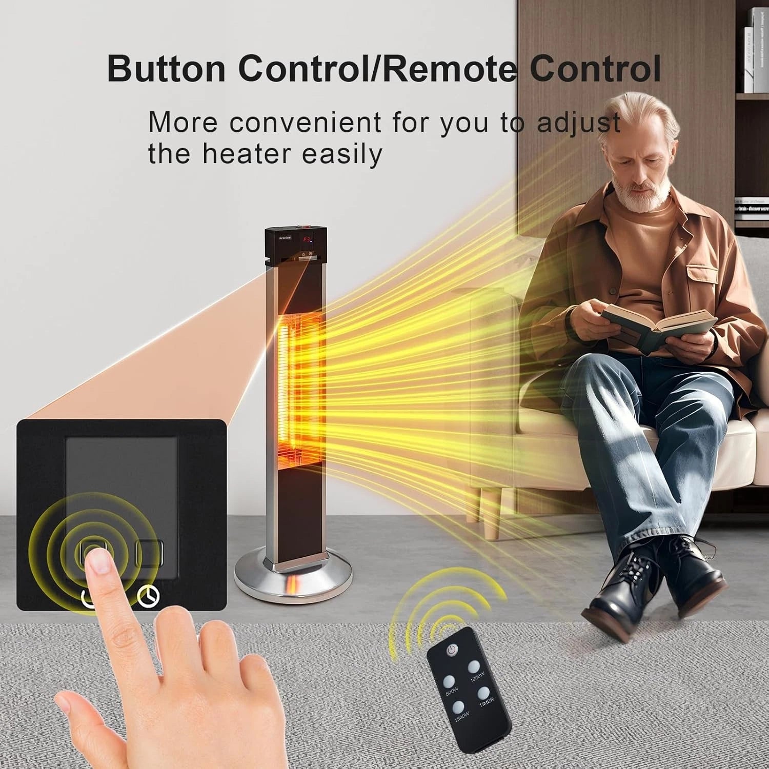 Electric Outdoor Infrared Patio Porch Tower Space Heater 1500W image 5