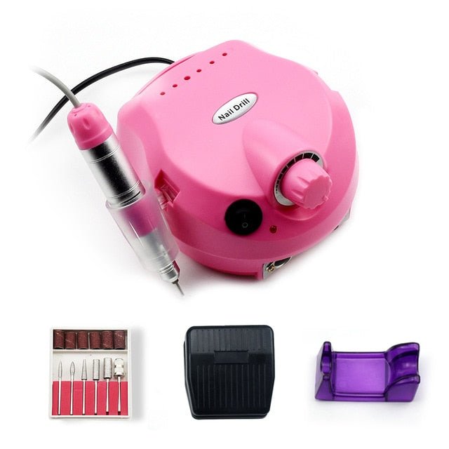 Professional Electric Nail File Drill Machine Kit - Pink image