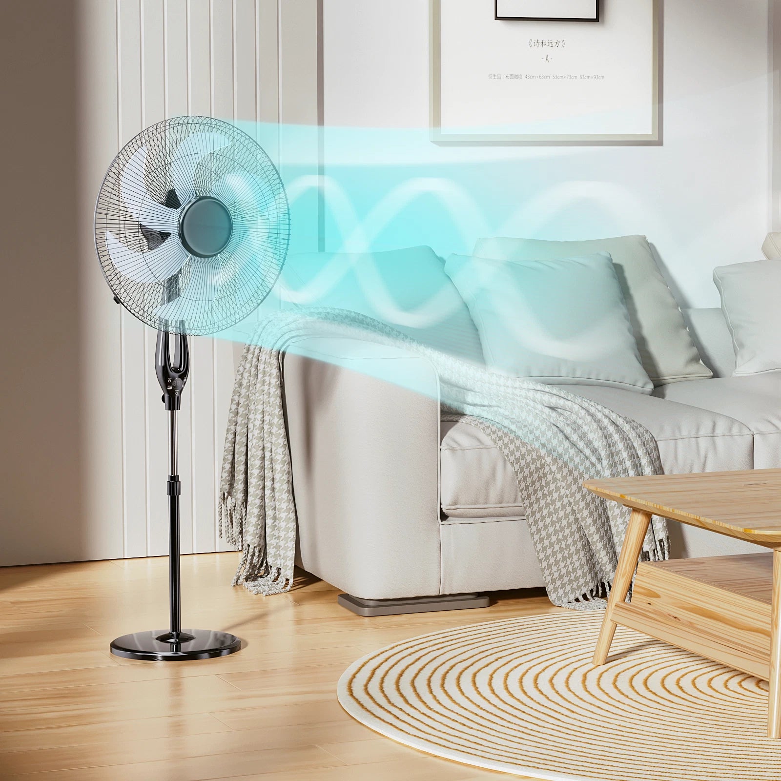 Portable Compact Standing Pedestal Oscillating Fan image 0