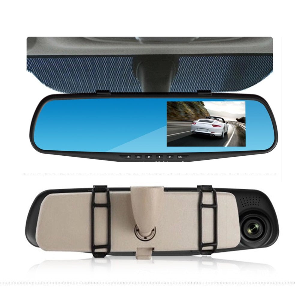 Backup Rearview Mirror Dash Camera For Car - With 16G TF Card image