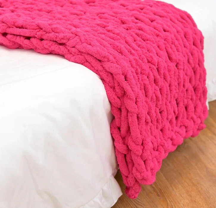 Chenille Chunky Knitted Blanket, Thick Cable Knit Throw for Couch Bed Sofa image 3