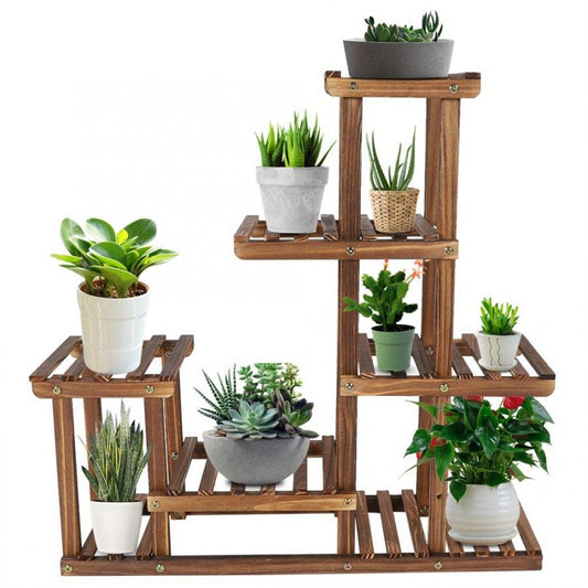 Large Multi Tiered Indoor Wooden Plant Stand image 0