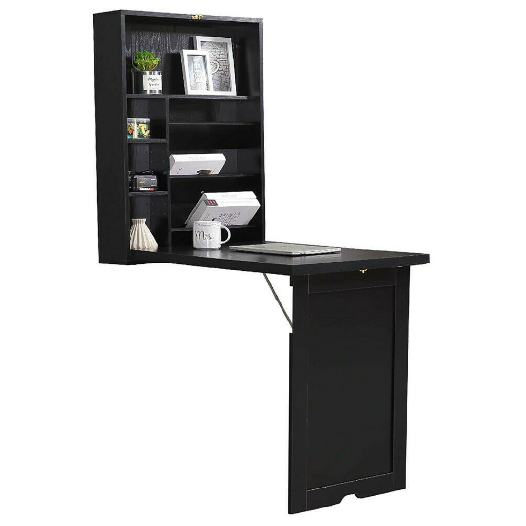 Large Foldable Wall Mounted Table - Black image