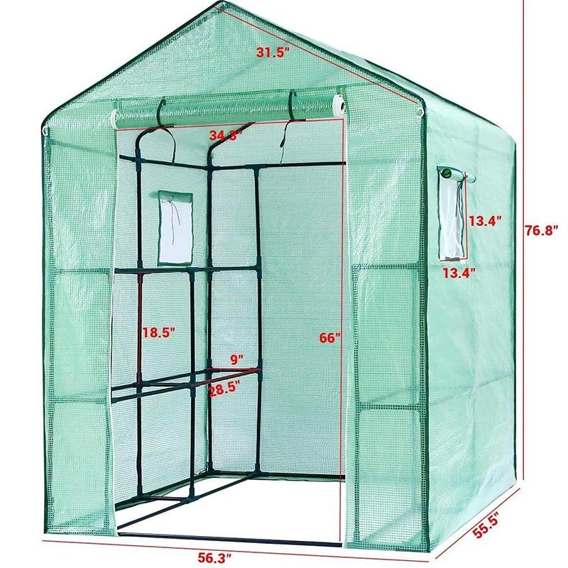 Walk-In Plant Greenhouse with Durable PE Cover image 4
