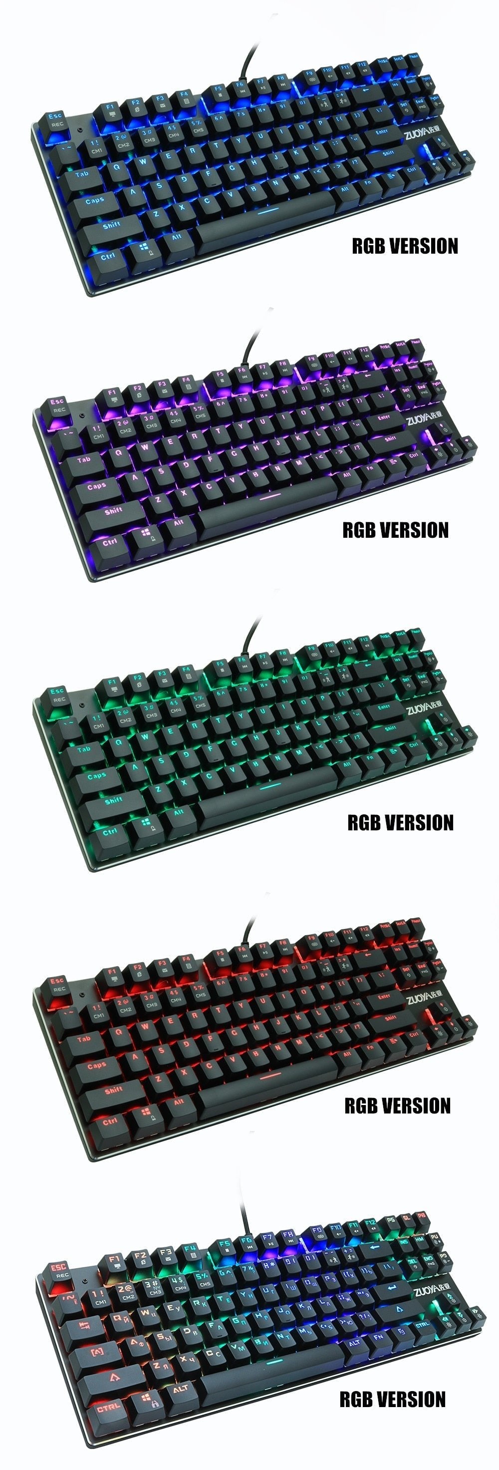 Rainbow RGB Mechanical Gaming Keyboard For PC image 7