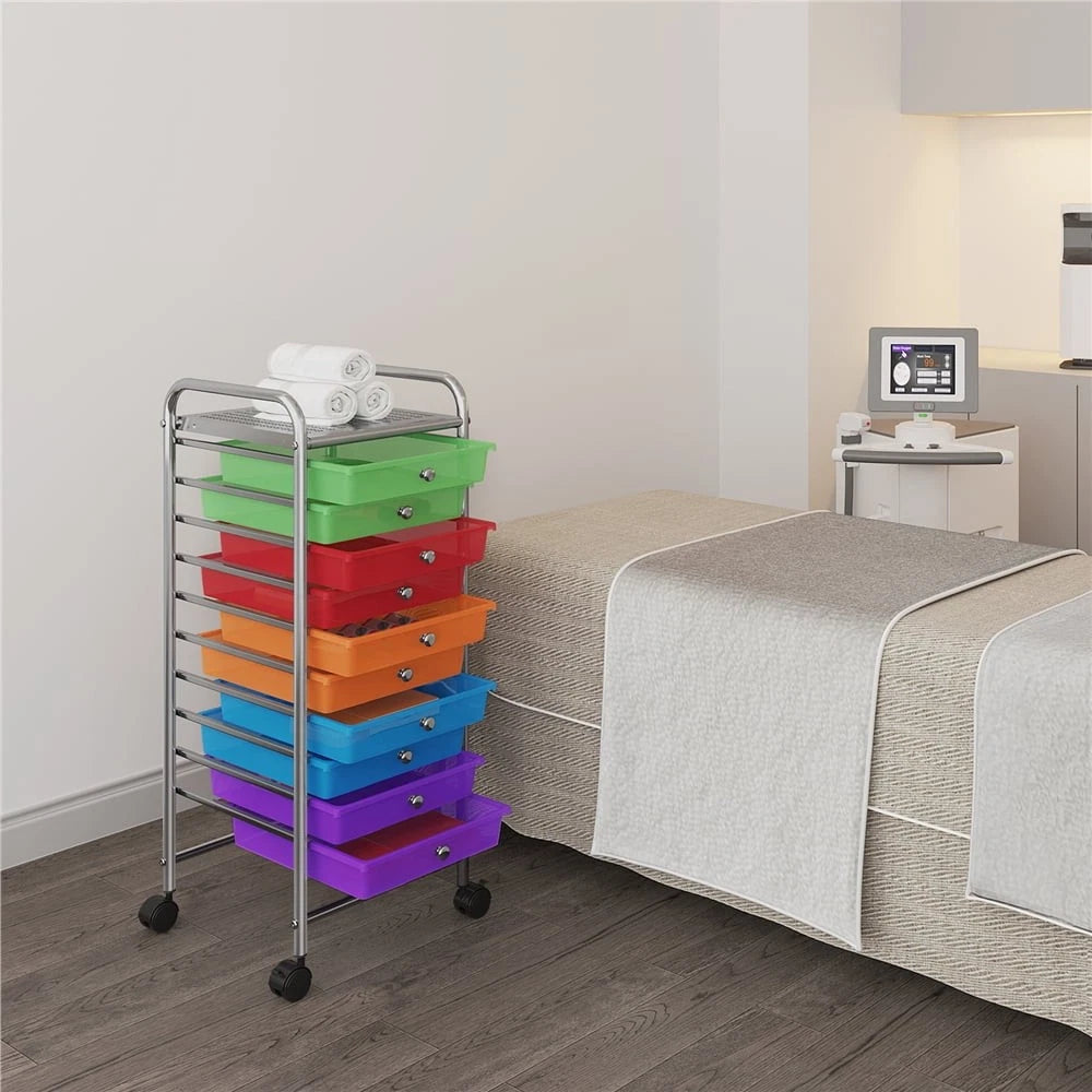 Heavy Duty 10 Drawer Rolling Storage Organizing Cart image 2
