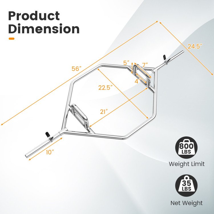 Heavy Duty Hexagon Deadlift Trap Shrug Bar image 9