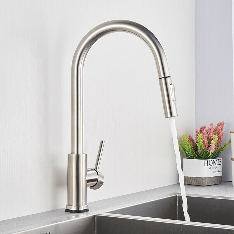 Stainless Touch Kitchen Sink Faucet Pull Out Sprayer Brushed Nickel Mixer Tap image 4