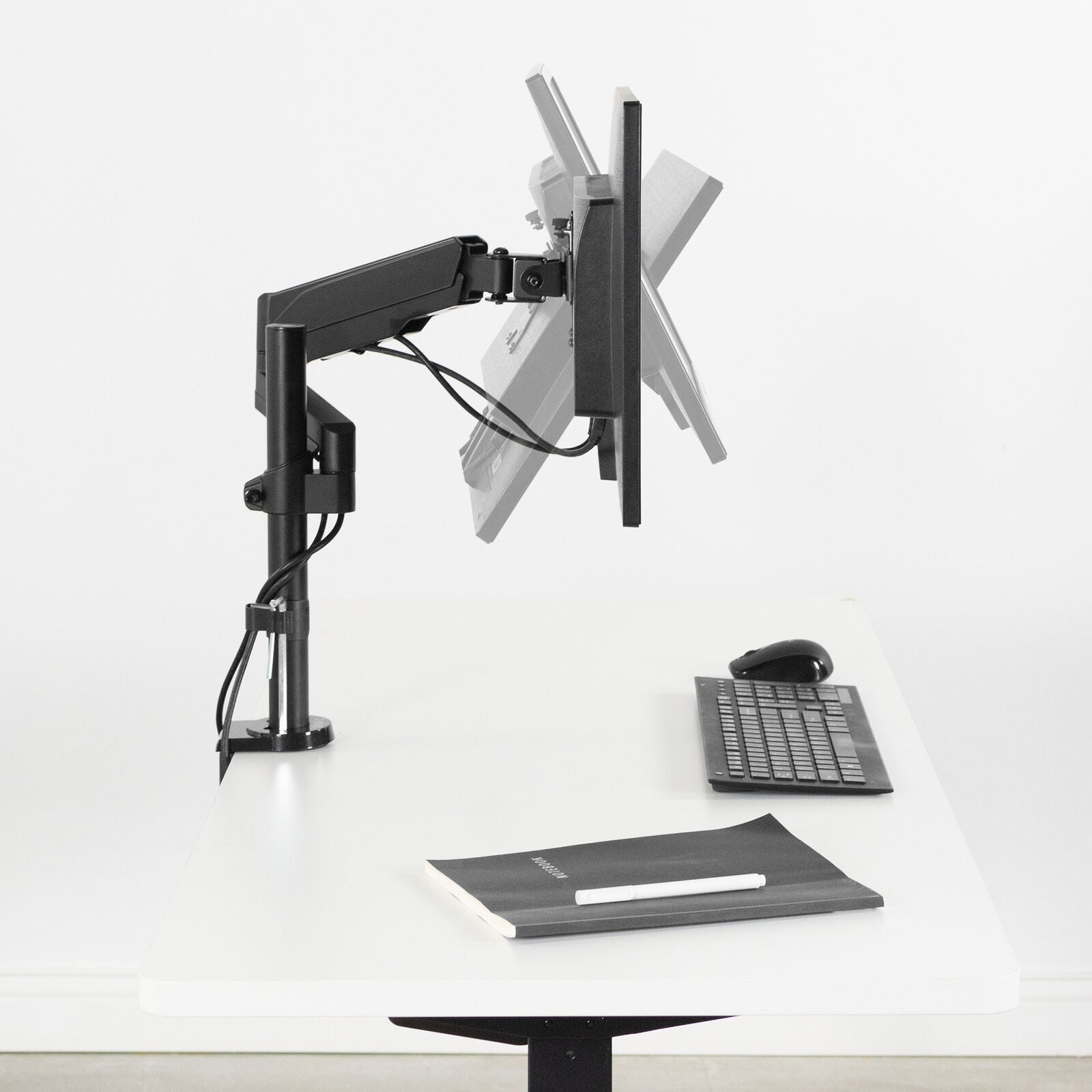 Adjustable Single Computer Desk Mounted Monitor Arm 17" - 32" image 4