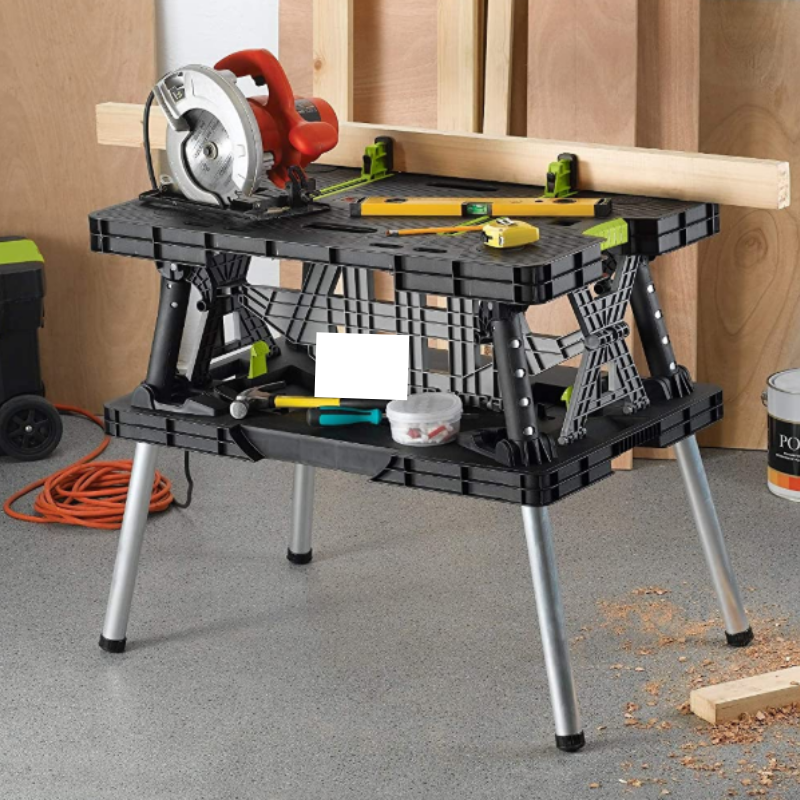 Portable Folding Miter Saw Table Station Stand - Black/Yellow image