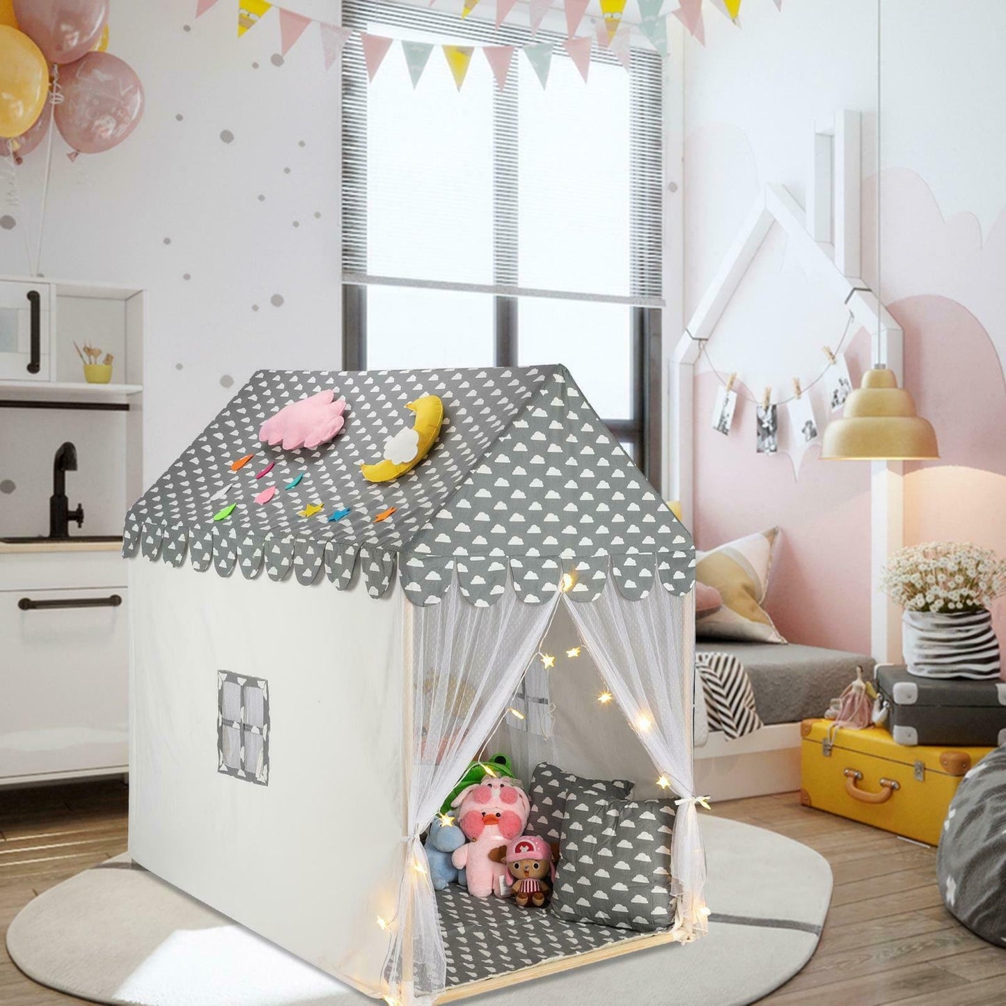 Kids Indoor Pop Up Spacious Castle Play Tent House image 1