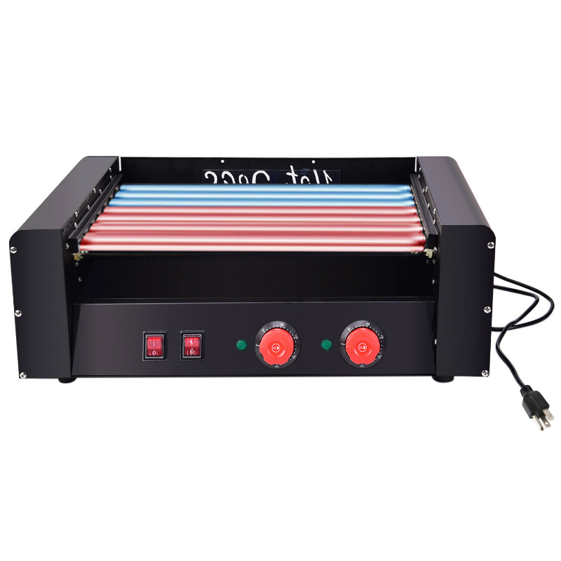 18 Hot Dog Roller Black Cooker Grill Machine image 1