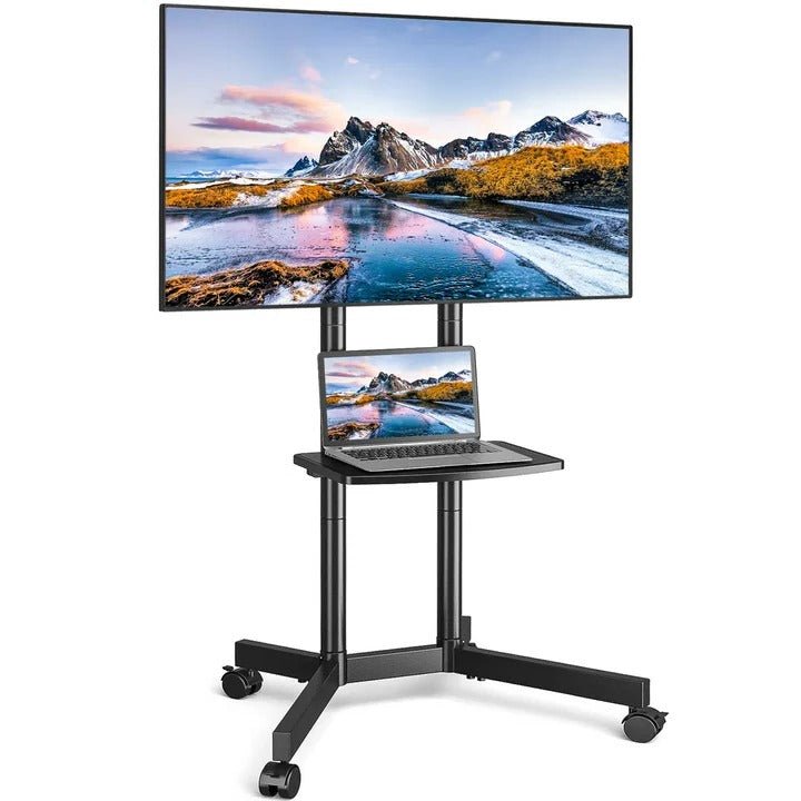 Rolling Tv Stand Mobile Cart With Shelf image 4