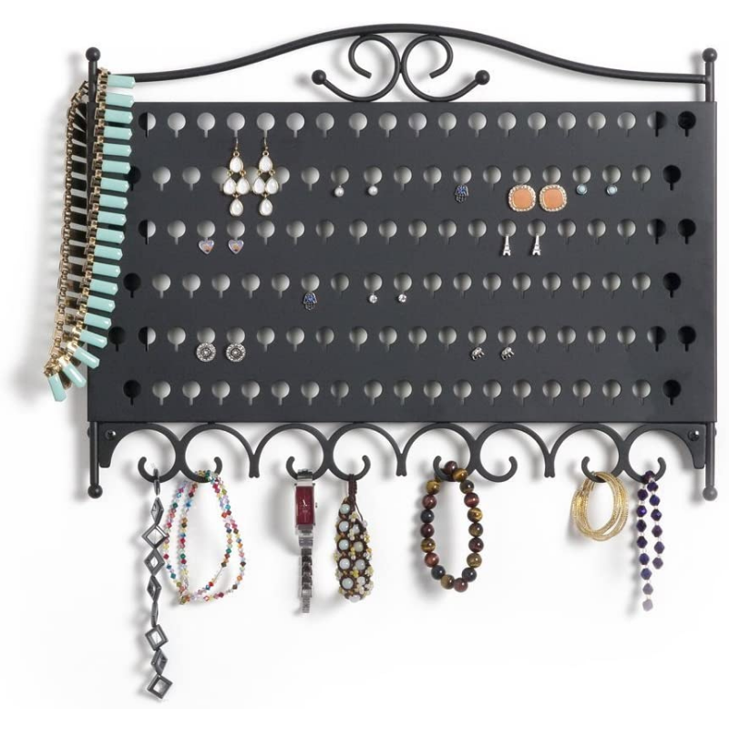 Premium Wall Mounted Jewelry Organizer Storage - Half-size, Black image