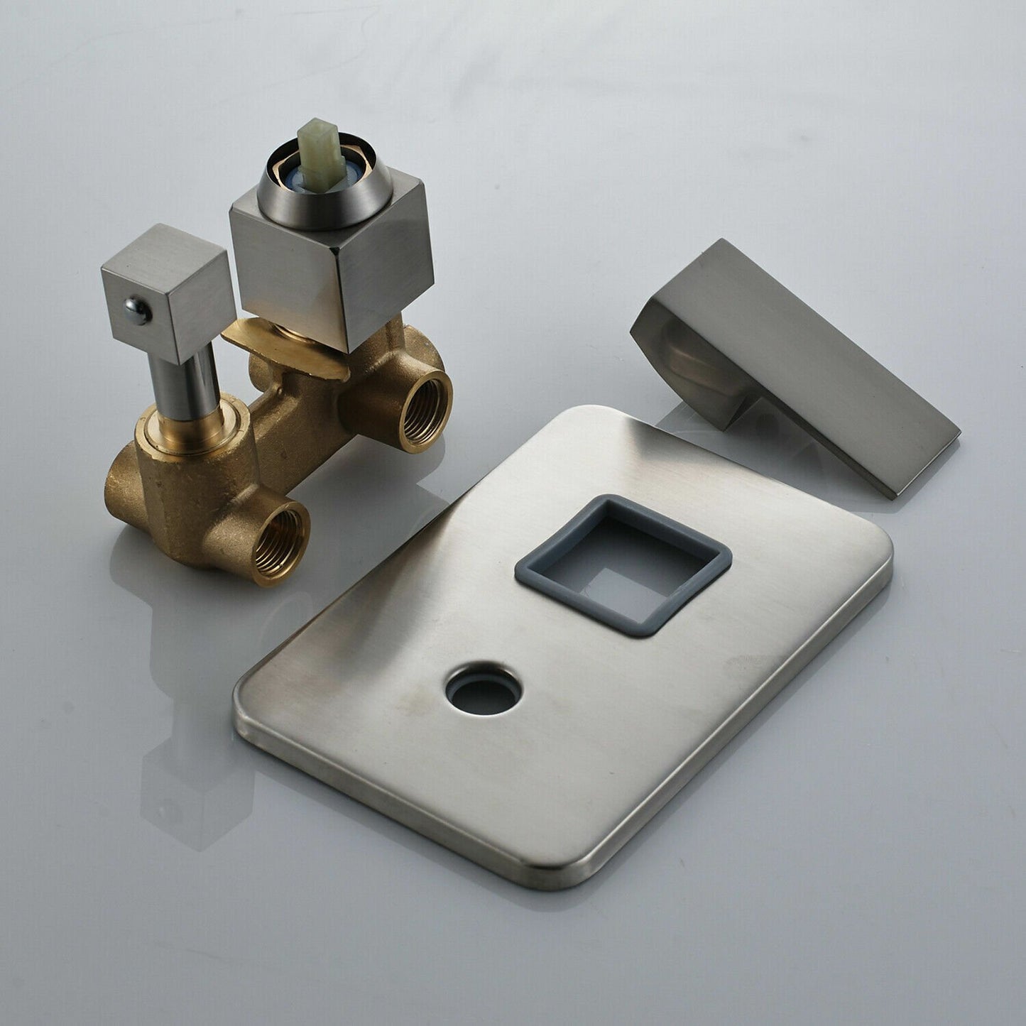 Wall-Mounted Shower Faucet Combo with Rainfall Shower Head and Mixer Valve image 5