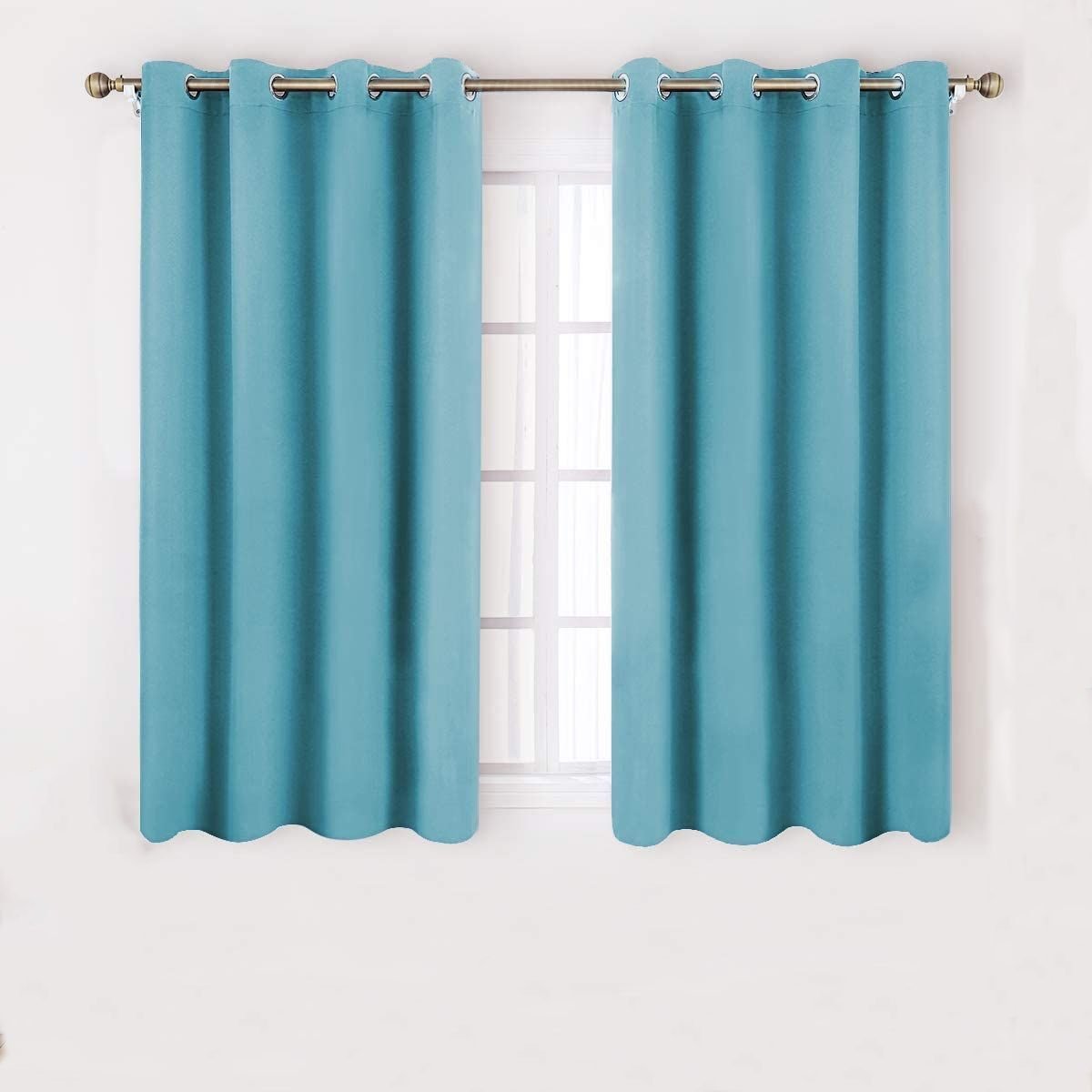Thermal Insulated Blackout Heat Blocking Curtains - Teal Blue, W52in x L95in image