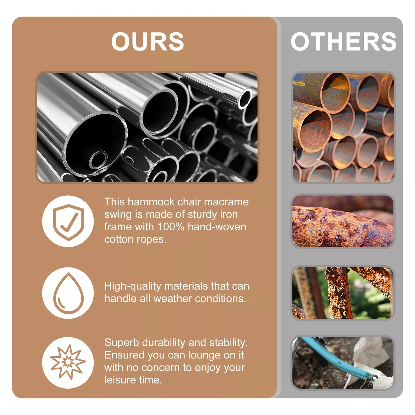 Hanging Hammock Swing Chair Indoor Outdoor image 14