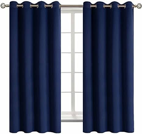 Thermal Insulated Blackout Heat Blocking Curtains - Navy Blue, W100in x L95in image