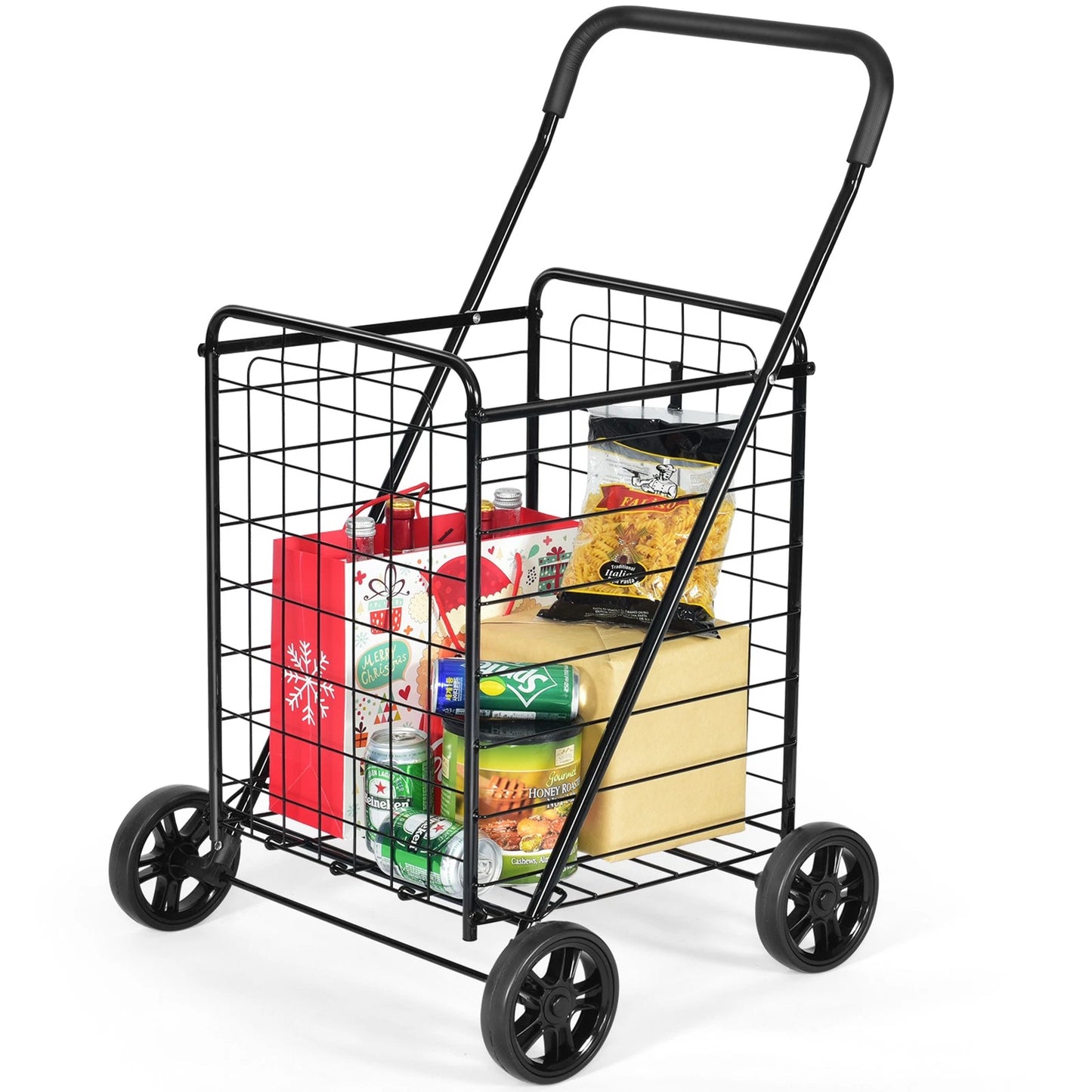 Portable Folding Personal Grocery Shopping Cart With Wheels image 2