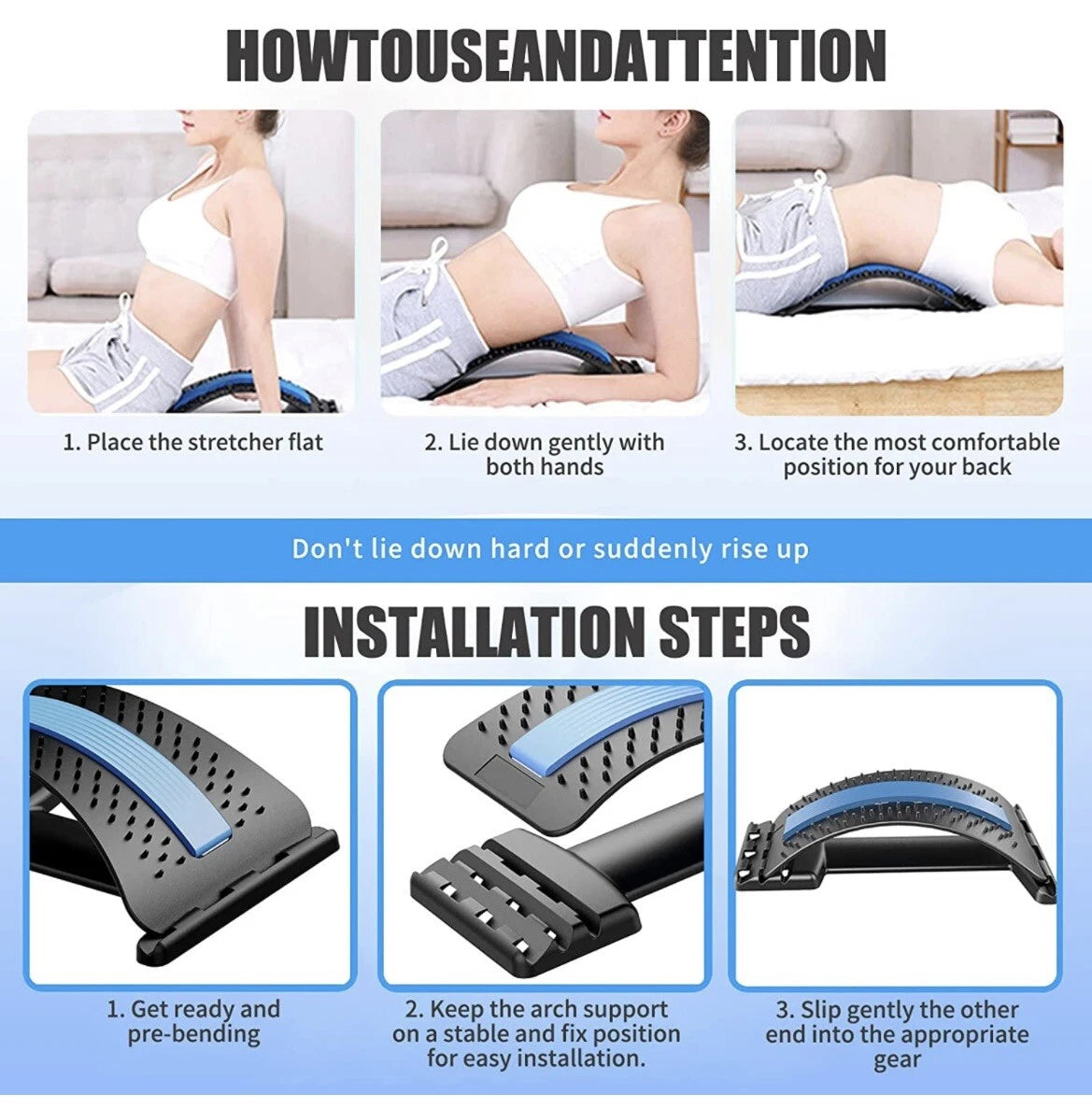 Curved Back Pain Stretcher Support Device image 1