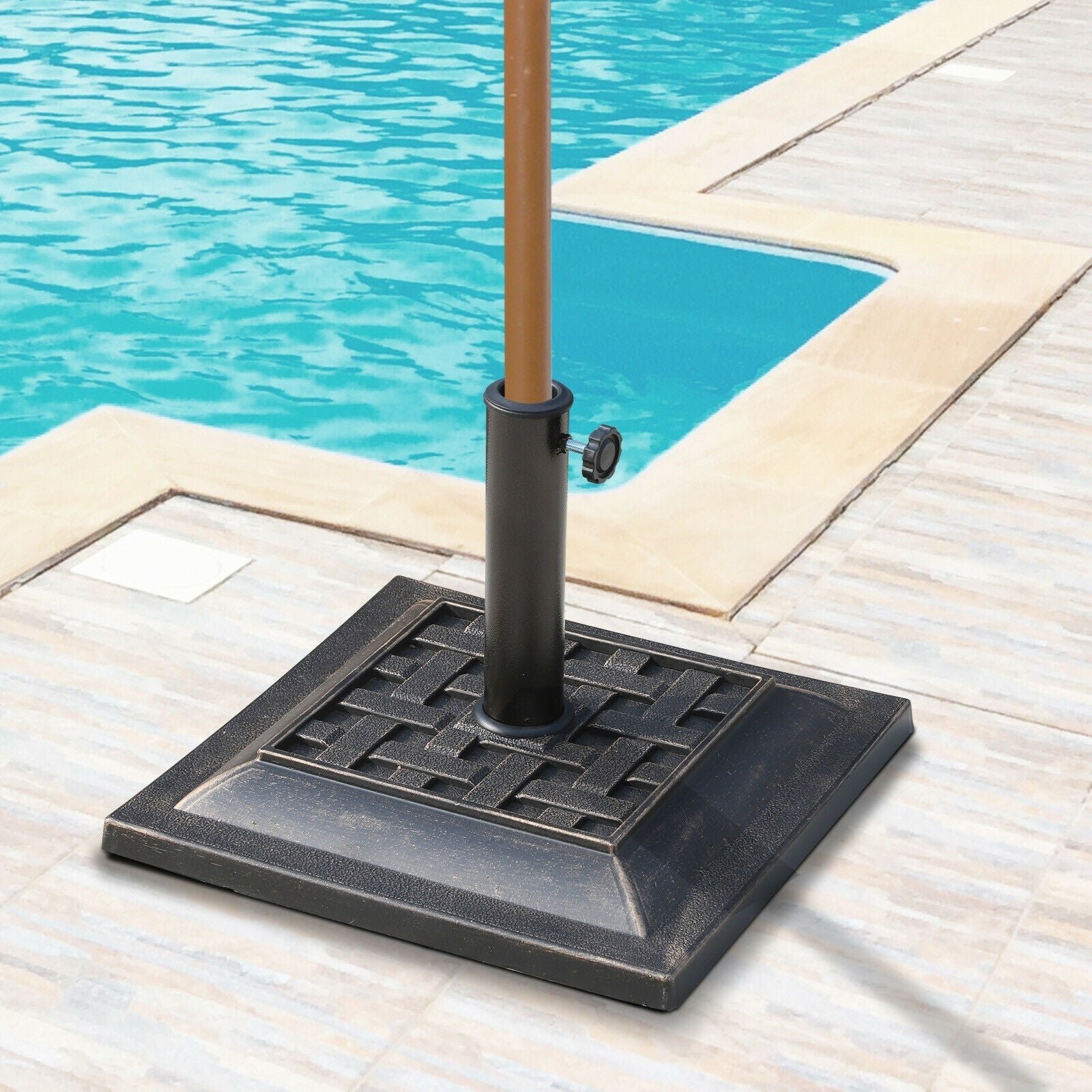 Outdoor Heavy Duty Weighted Patio Umbrella Base Stand 18" image 0