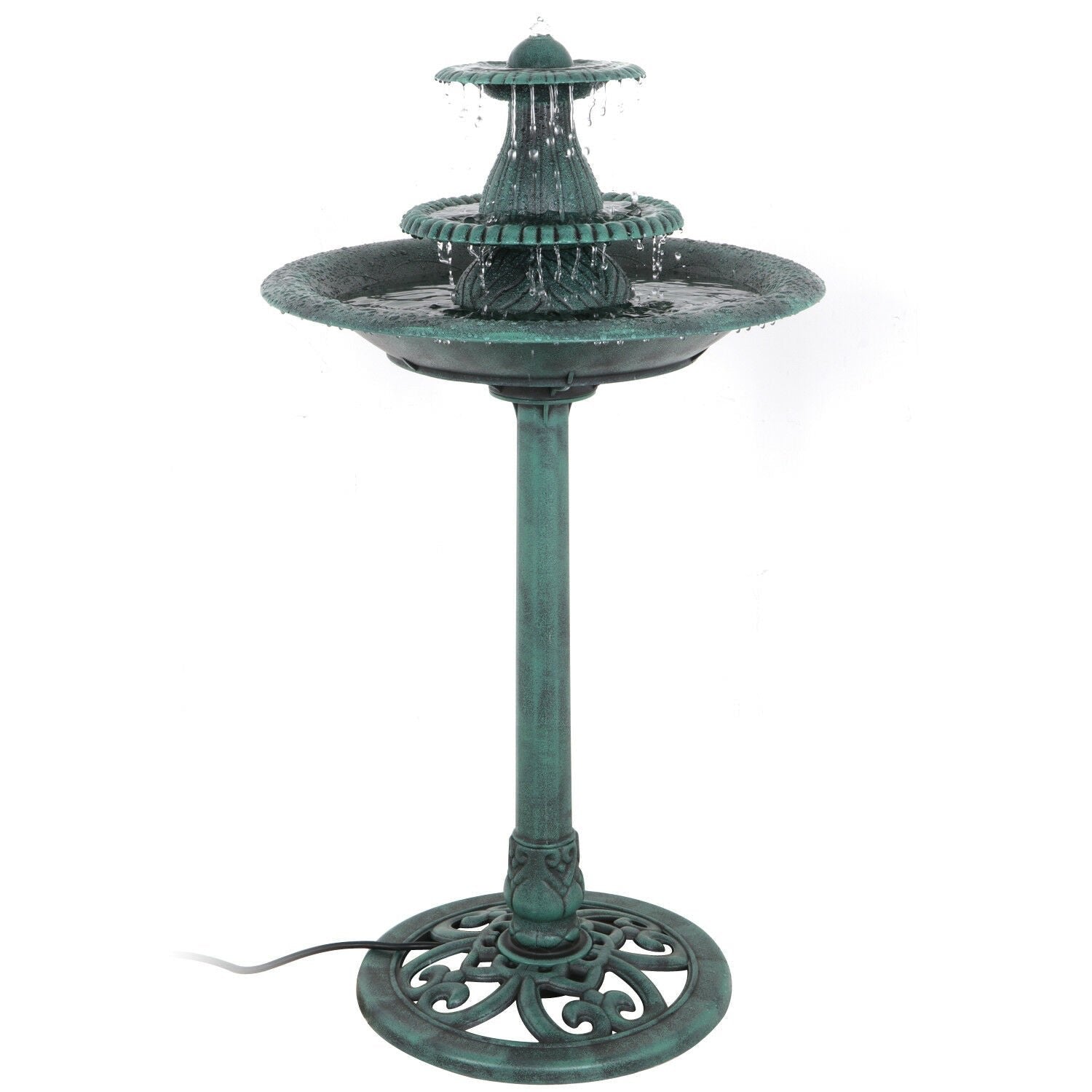 Outdoor Freestanding Bird Bath Water Fountain image 0