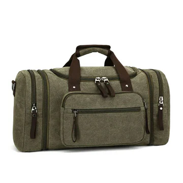 Large Capacity Canvas Travel Bag - green image