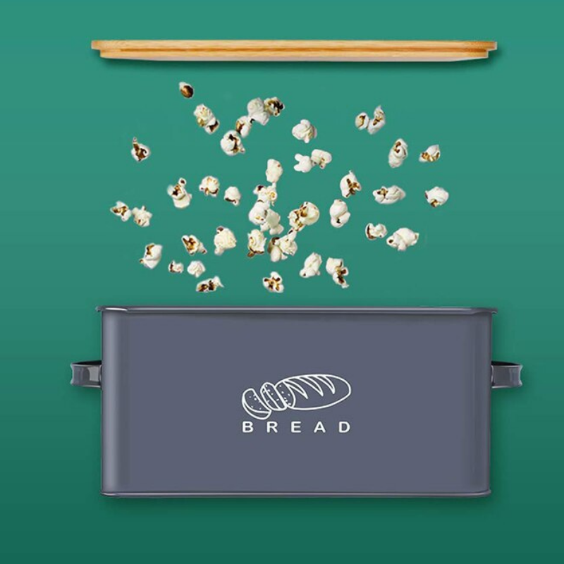 Premium Large Black Metal Bread Holder Storage Box image 5