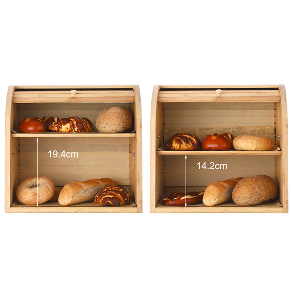 Large Modern Countertop Wooden Bread Storage Box image 3