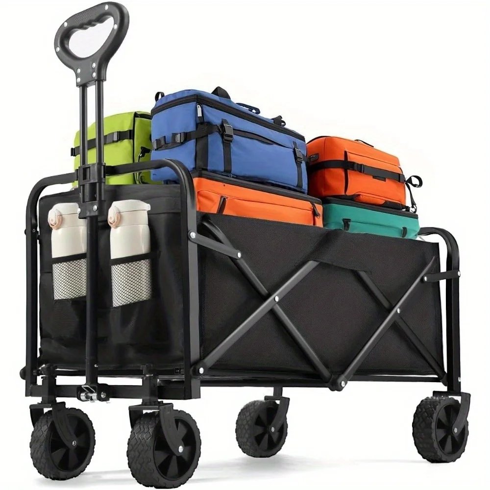 Heavy Duty Collapsible Folding Utility Beach Wagon All Terrain Cart image 3