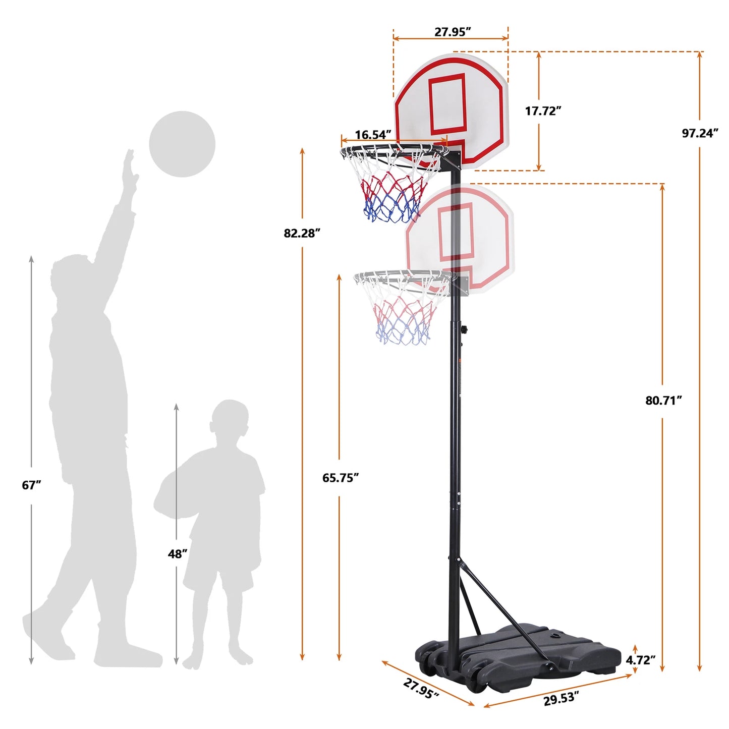 Portable Kids Adjustable Basketball Hoop image 9