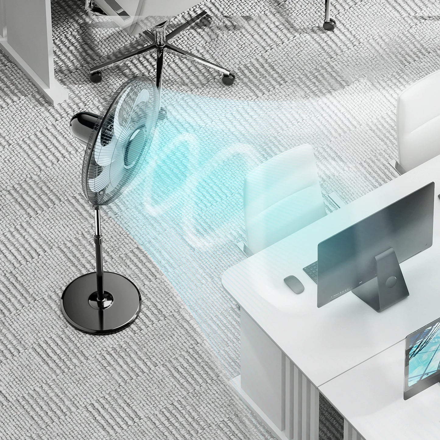 Portable Compact Standing Pedestal Oscillating Fan image 2