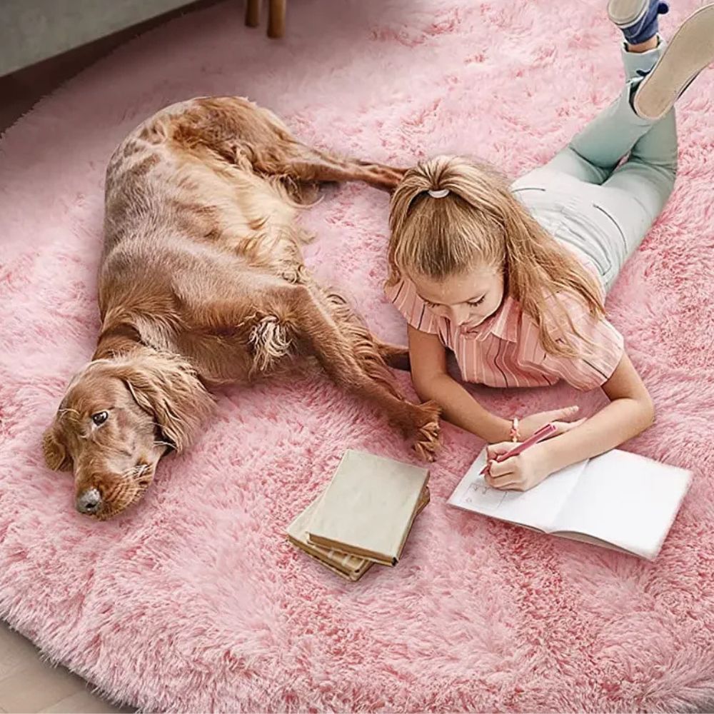 Super Soft Plush Round Rug – Fluffy Thick Pile Carpet for Bedroom & Living Room
