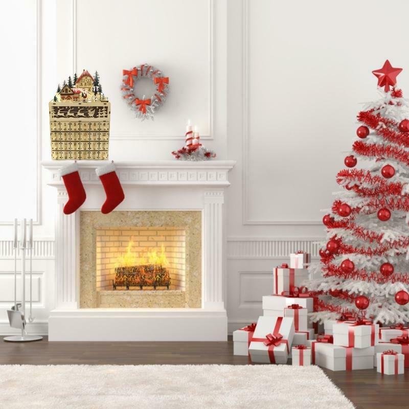 Large Wooden Christmas Advent Countdown Calendar image 4