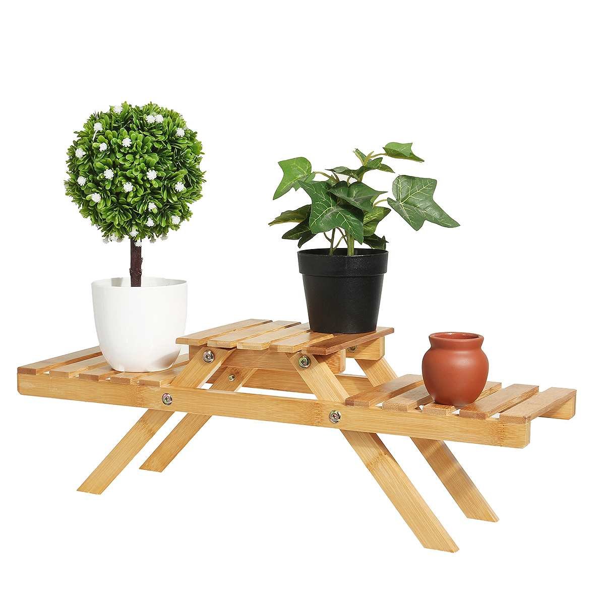 Large Indoor Wooden Multi Tier Plant Holder Shelf Stand image 0