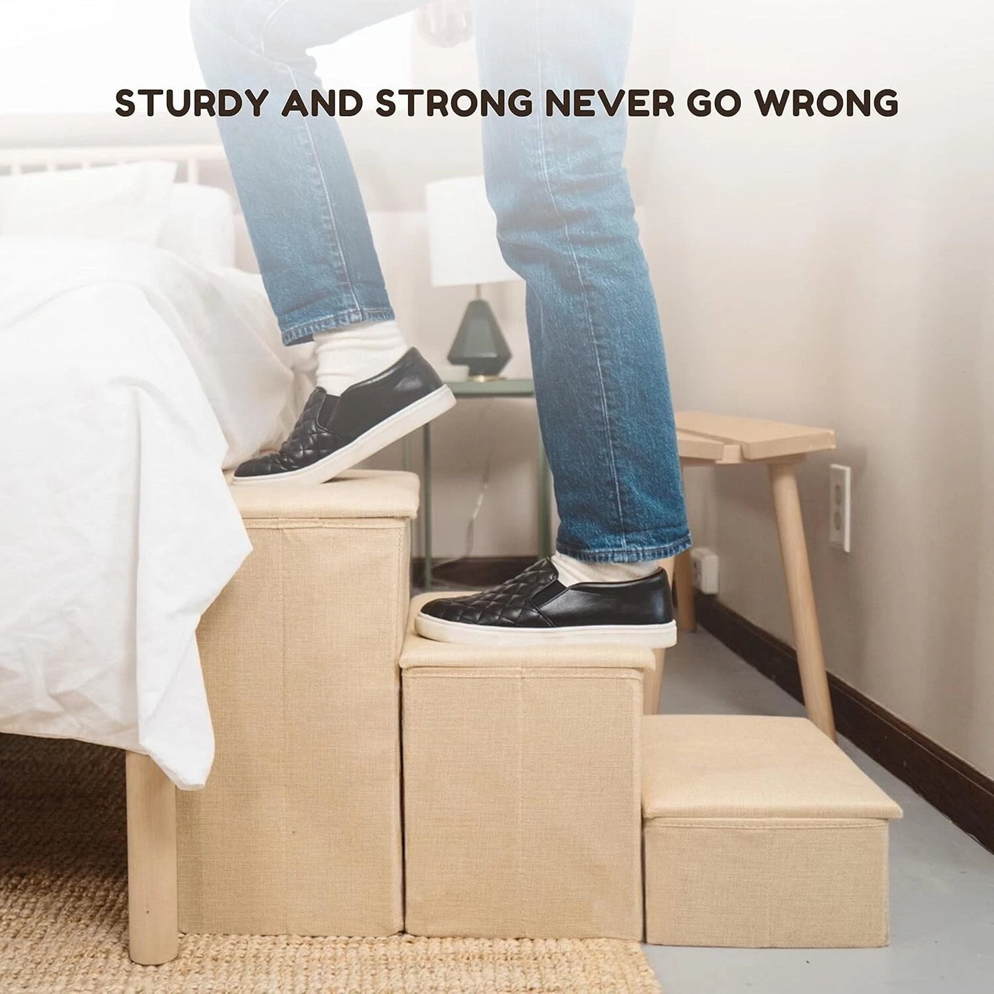 Adjustable Dog Pet Stairs with Storage image 4