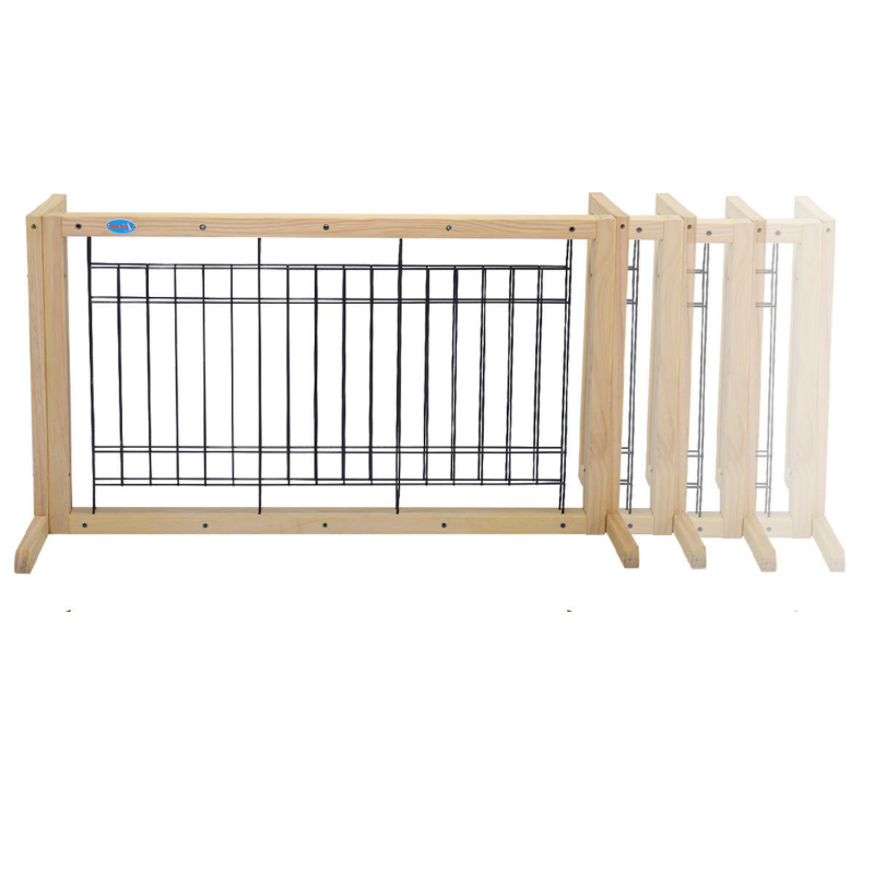 Solid Wood Indoor Freestanding Adjustable Pet Gate 21" image 3