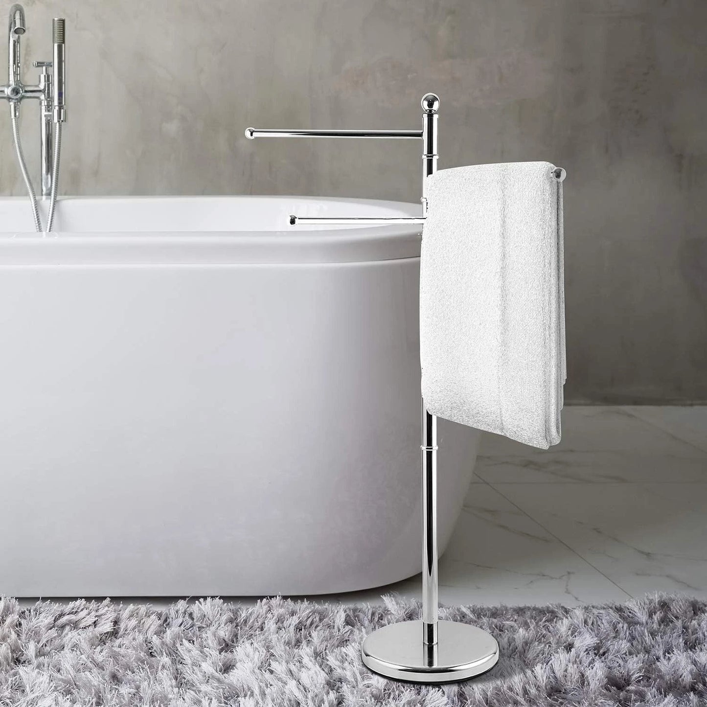 Free Standing Bathroom Towel Drying Rack Stainless Steel image 4