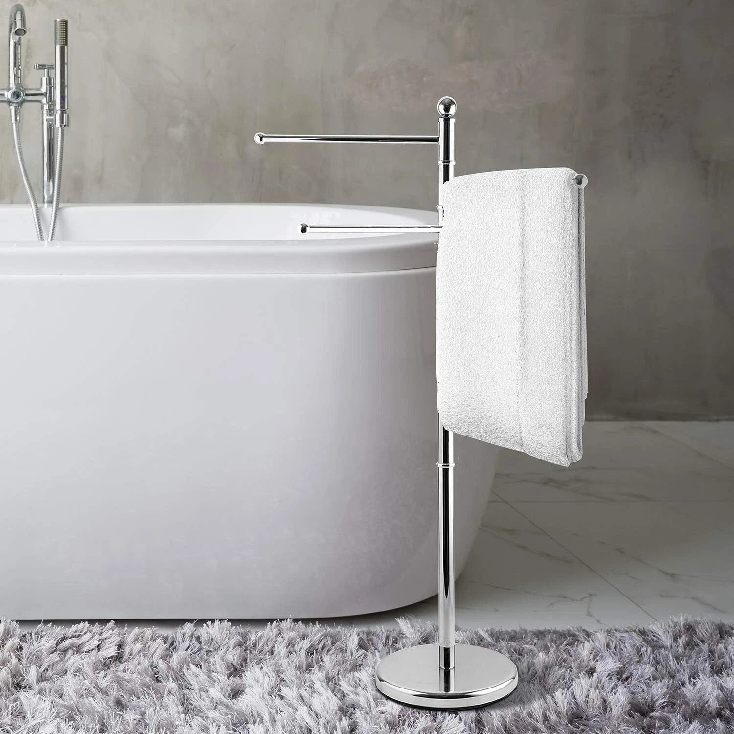 Free Standing Bathroom Towel Drying Rack Stainless Steel image 4